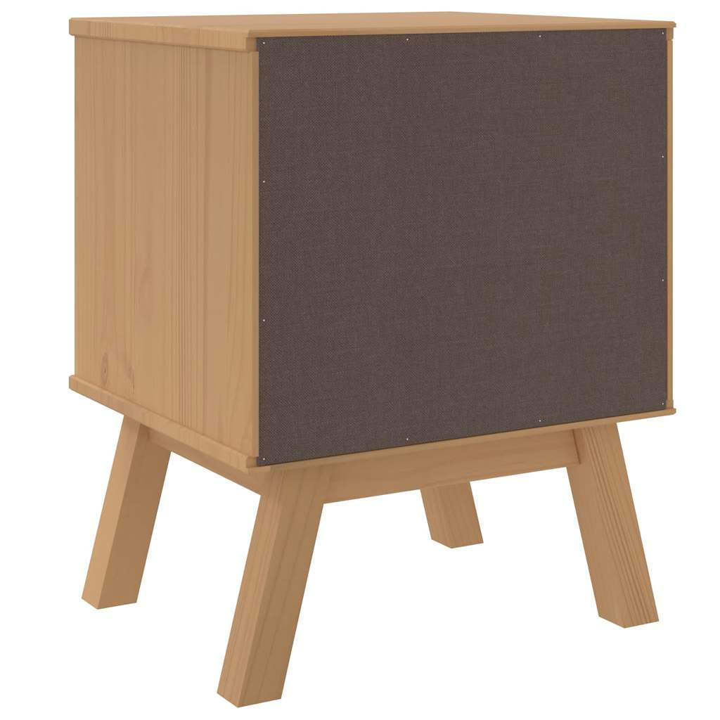 vidaXL Nachttisch OLDEN Grau und Braun Massivholz Kiefer