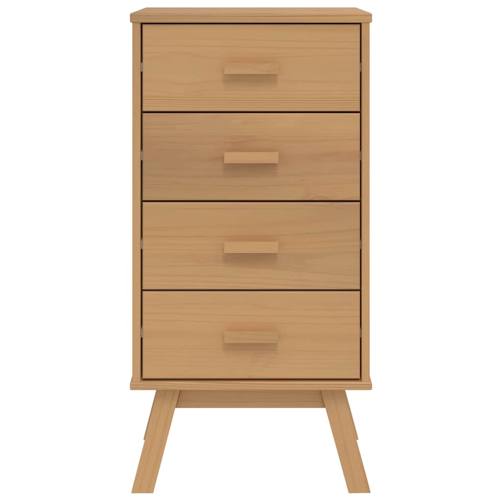 vidaXL Nachttisch OLDEN Braun Massivholz Kiefer