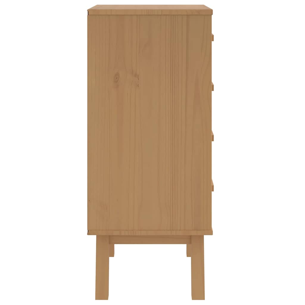 vidaXL Nachttisch OLDEN Braun Massivholz Kiefer