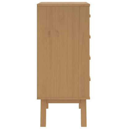 vidaXL Nachttisch OLDEN Braun Massivholz Kiefer