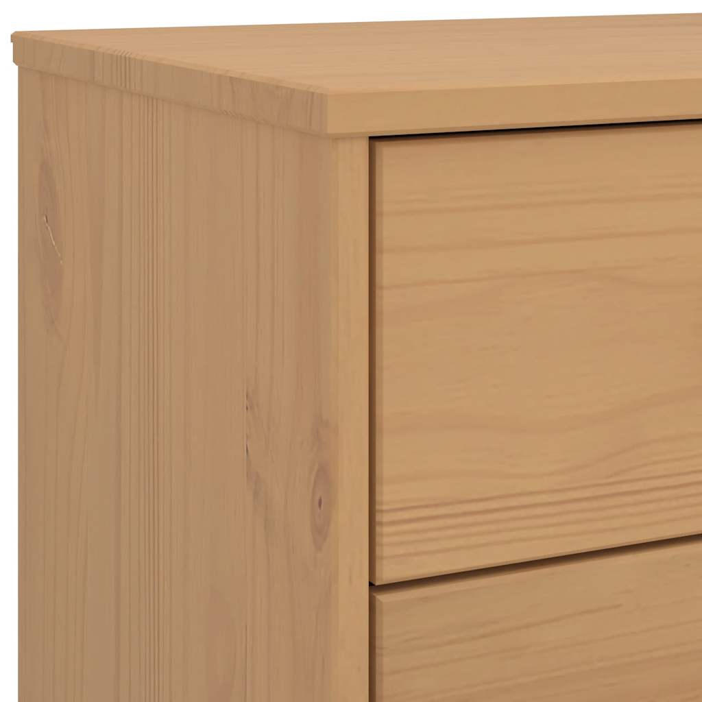 vidaXL Nachttisch OLDEN Braun Massivholz Kiefer
