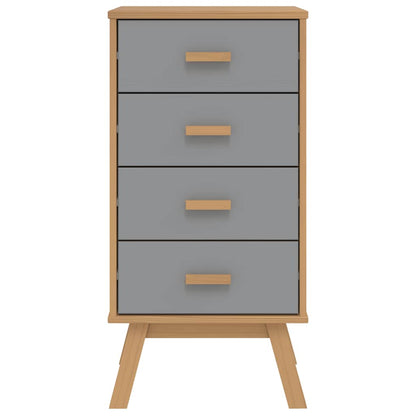 vidaXL Nachttisch OLDEN Grau und Braun Massivholz Kiefer