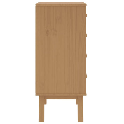 vidaXL Nachttisch OLDEN Weiß und Braun Massivholz Kiefer