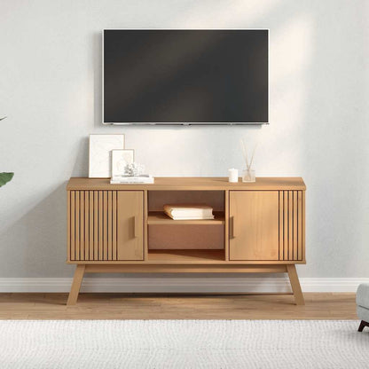Meuble TV vidaXL OLDEN marron 114x43x57 cm bois de pin massif