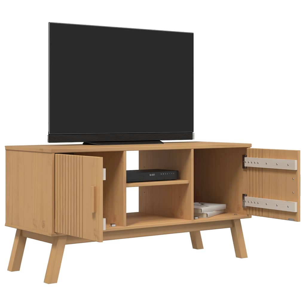 Meuble TV vidaXL OLDEN marron 114x43x57 cm bois de pin massif