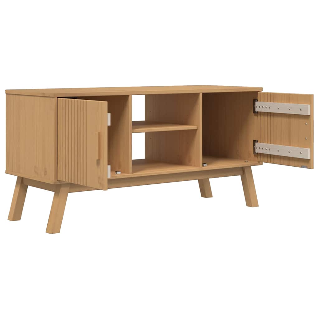Meuble TV vidaXL OLDEN marron 114x43x57 cm bois de pin massif