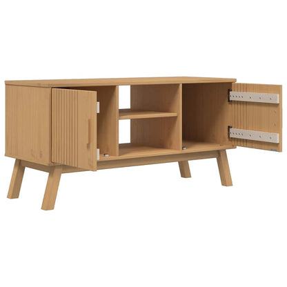 Meuble TV vidaXL OLDEN marron 114x43x57 cm bois de pin massif