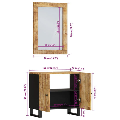 vidaXL Ensemble de meubles de salle de bain 2 pcs Bois de manguier massif