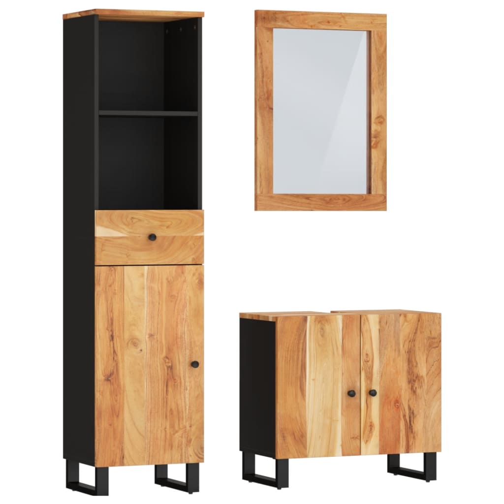 vidaXL Ensemble de meubles de salle de bain 3 pcs Bois d'acacia massif