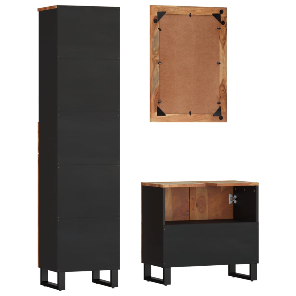 vidaXL Ensemble de meubles de salle de bain 3 pcs Bois de récupération massif