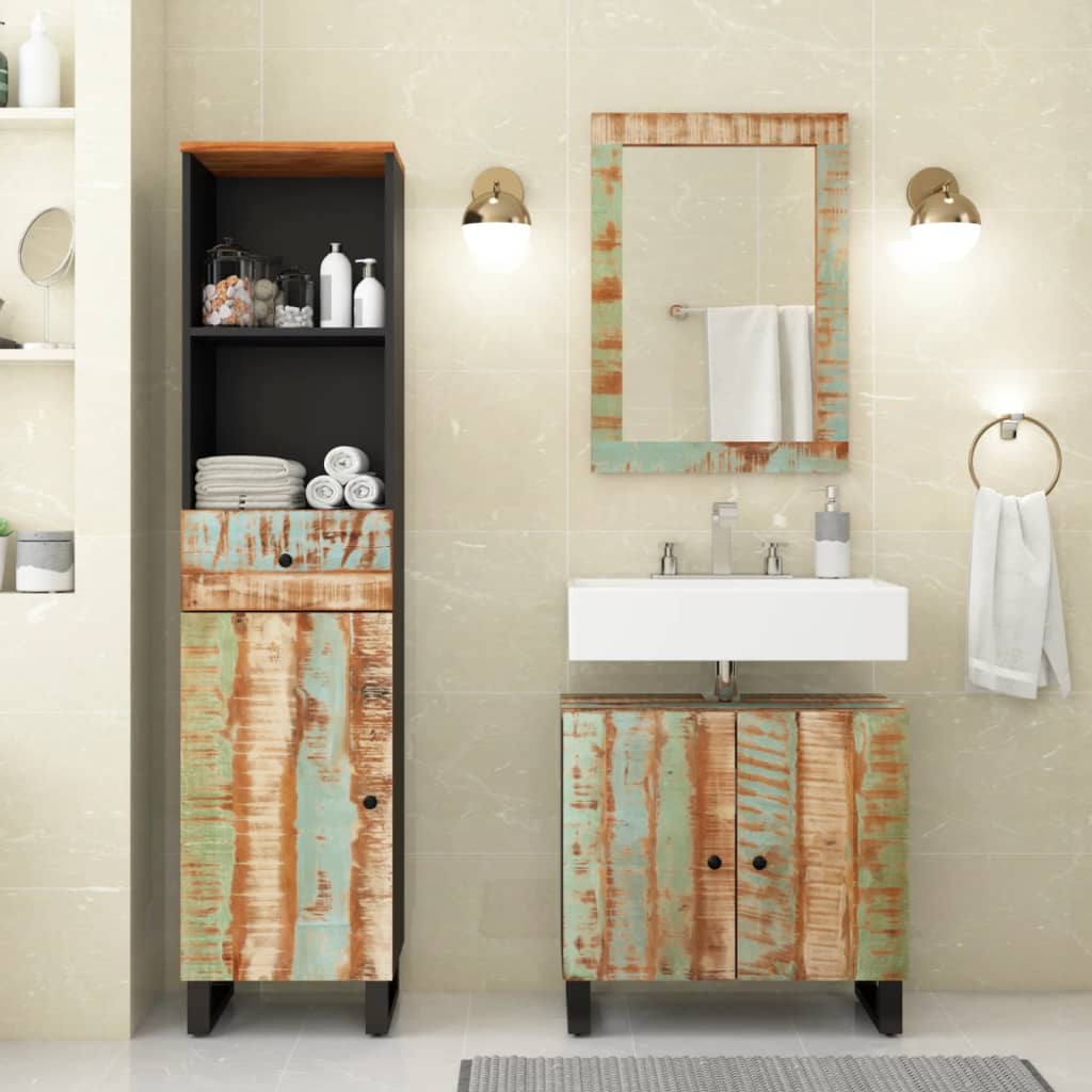 vidaXL Ensemble de meubles de salle de bain 3 pcs Bois de récupération massif