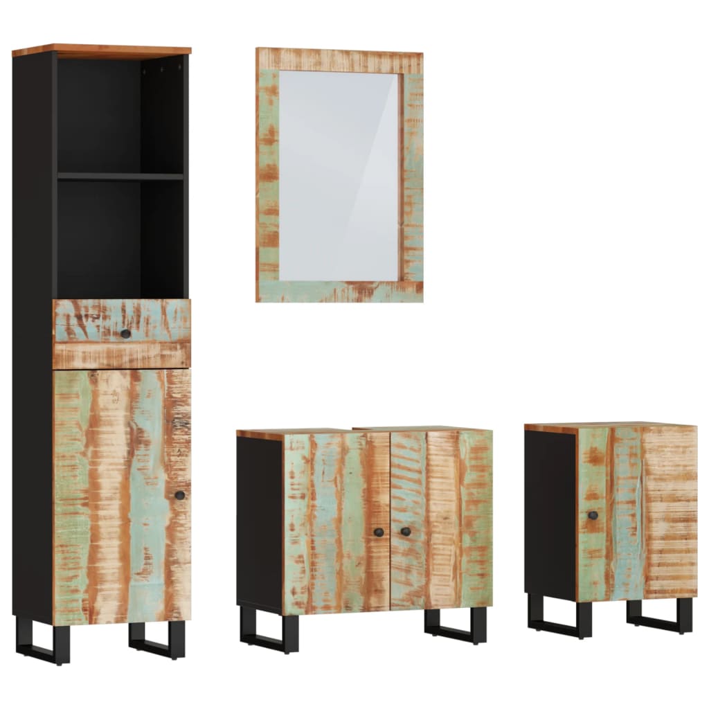vidaXL Ensemble de meubles de salle de bain 4 pcs Bois de récupération massif