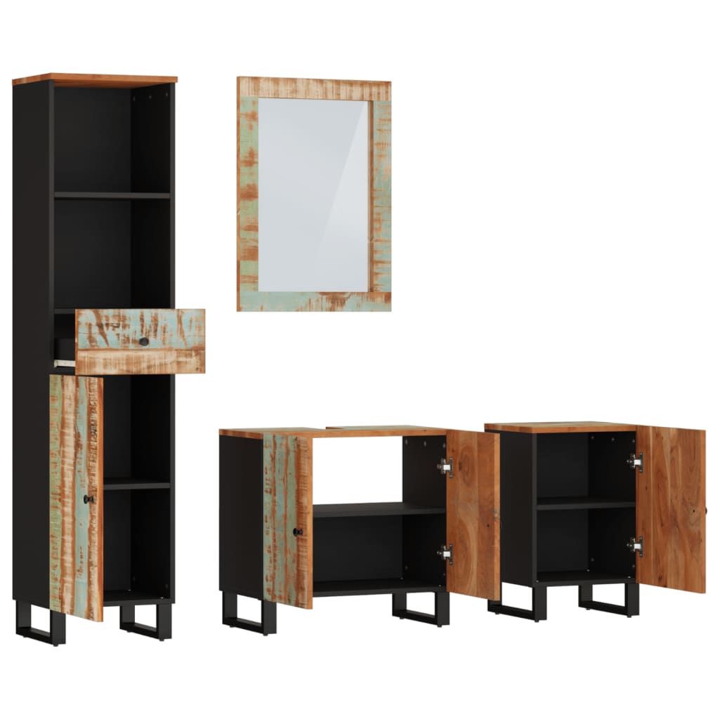 vidaXL Ensemble de meubles de salle de bain 4 pcs Bois de récupération massif