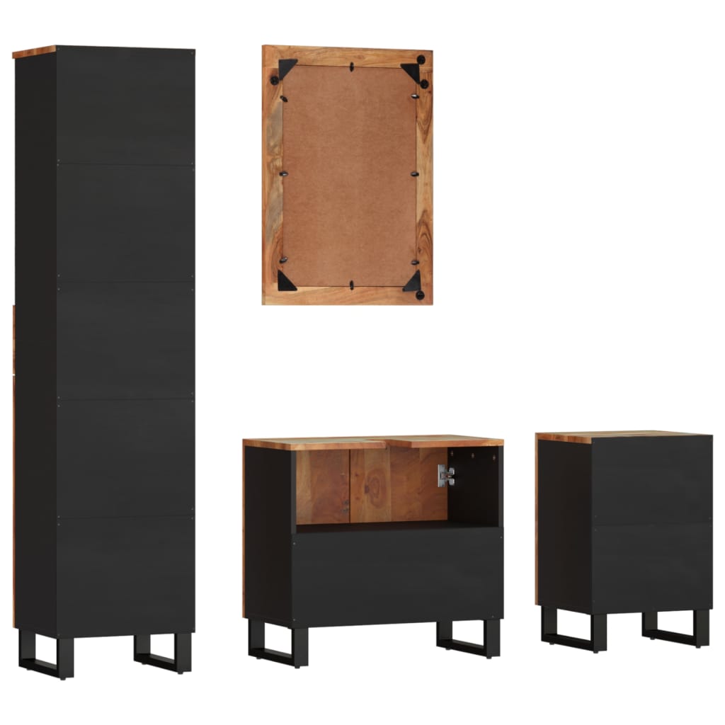 vidaXL Ensemble de meubles de salle de bain 4 pcs Bois de récupération massif