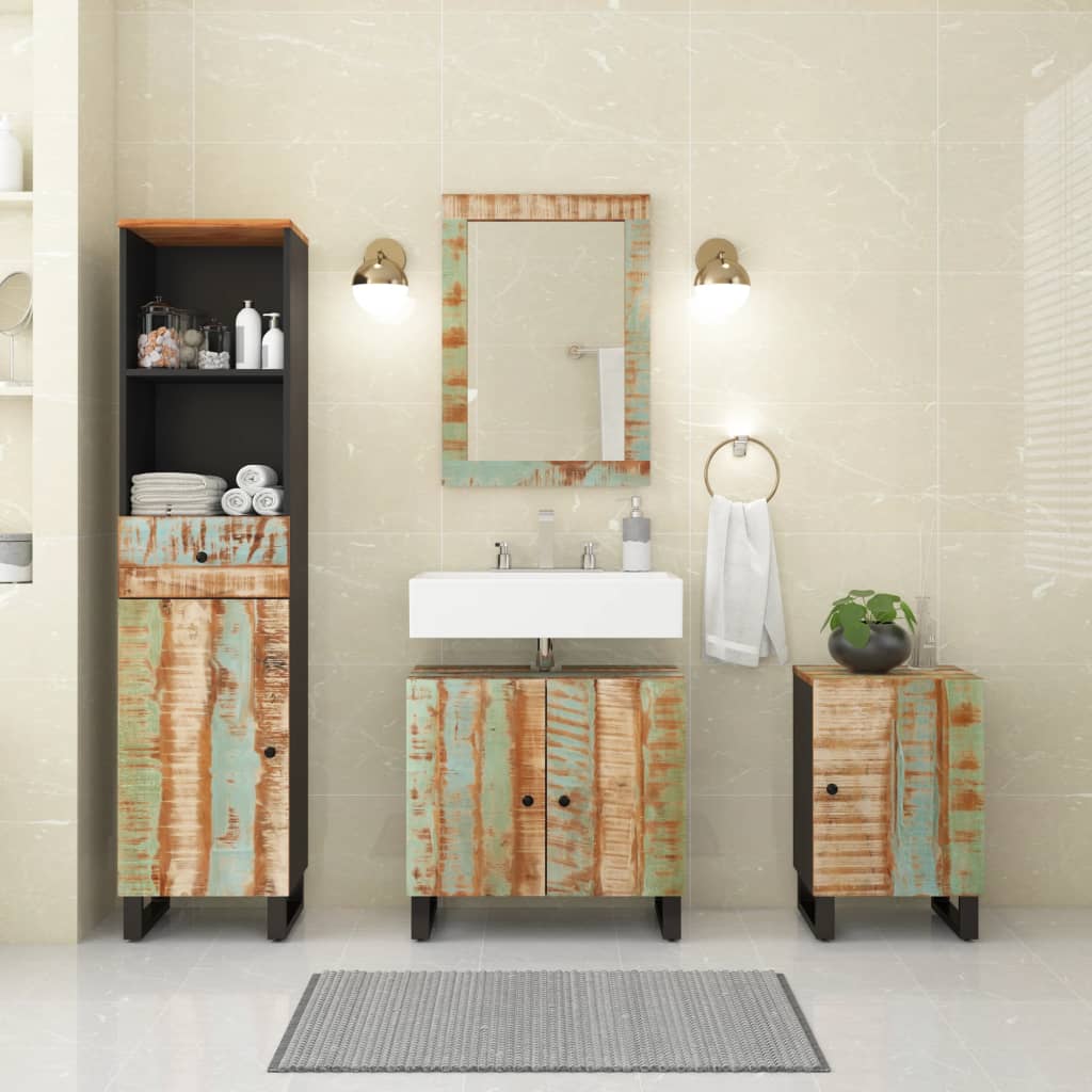 vidaXL Ensemble de meubles de salle de bain 4 pcs Bois de récupération massif