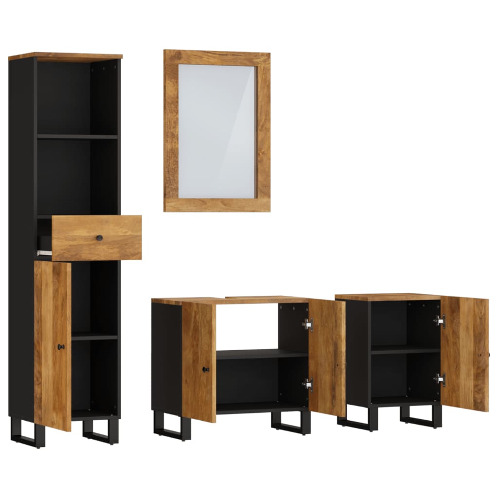 vidaXL 4-tlg. Badmöbel-Set Massivholz Mango