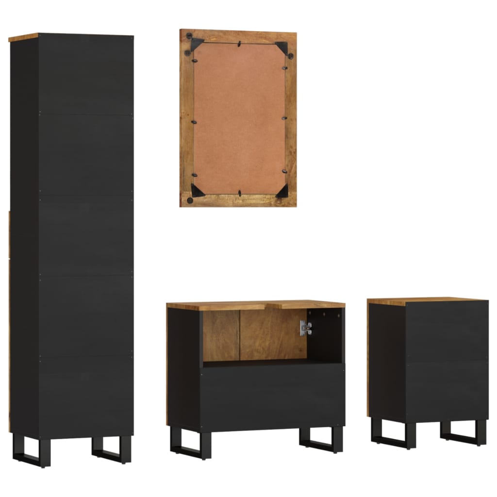 vidaXL 4-tlg. Badmöbel-Set Massivholz Mango