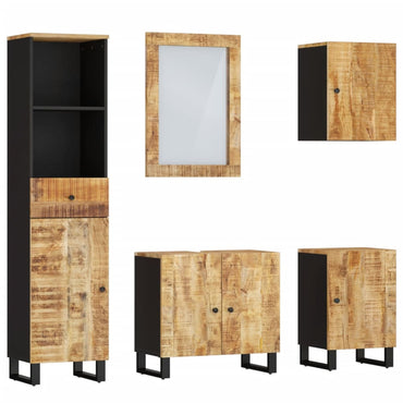 vidaXL 5-tlg. Badmöbel-Set Massivholz Mango
