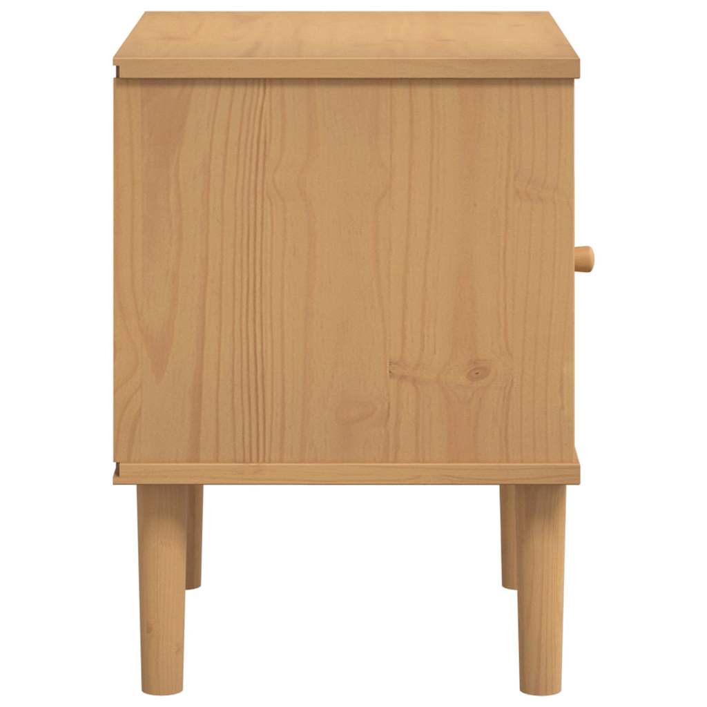 vidaXL Nachttisch SENJA Rattan-Look Braun 40x35x48cm Massivholz Kiefer