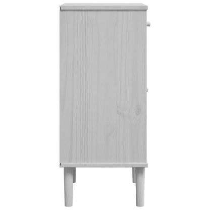 vidaXL Nachttisch SENJA Rattan-Look Weiß 40x35x80 cm Massivholz Kiefer