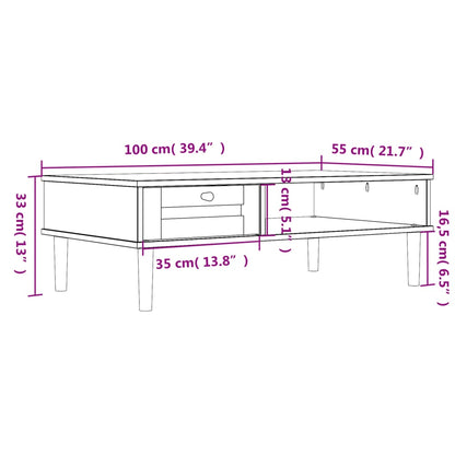 vidaXL Couchtisch SENJA Rattan-Optik Braun 100x55x33 cm Kiefernholz