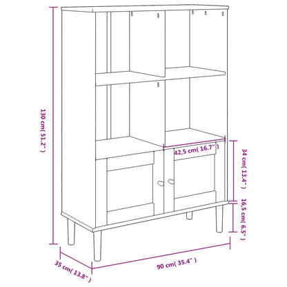 vidaXL Bücherschrank SENJA Rattan-Look Schwarz 90x35x130cm Kiefernholz