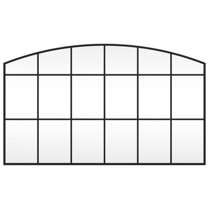 Wandspiegel Schwarz 100x60 cm Gewölbt Eisen