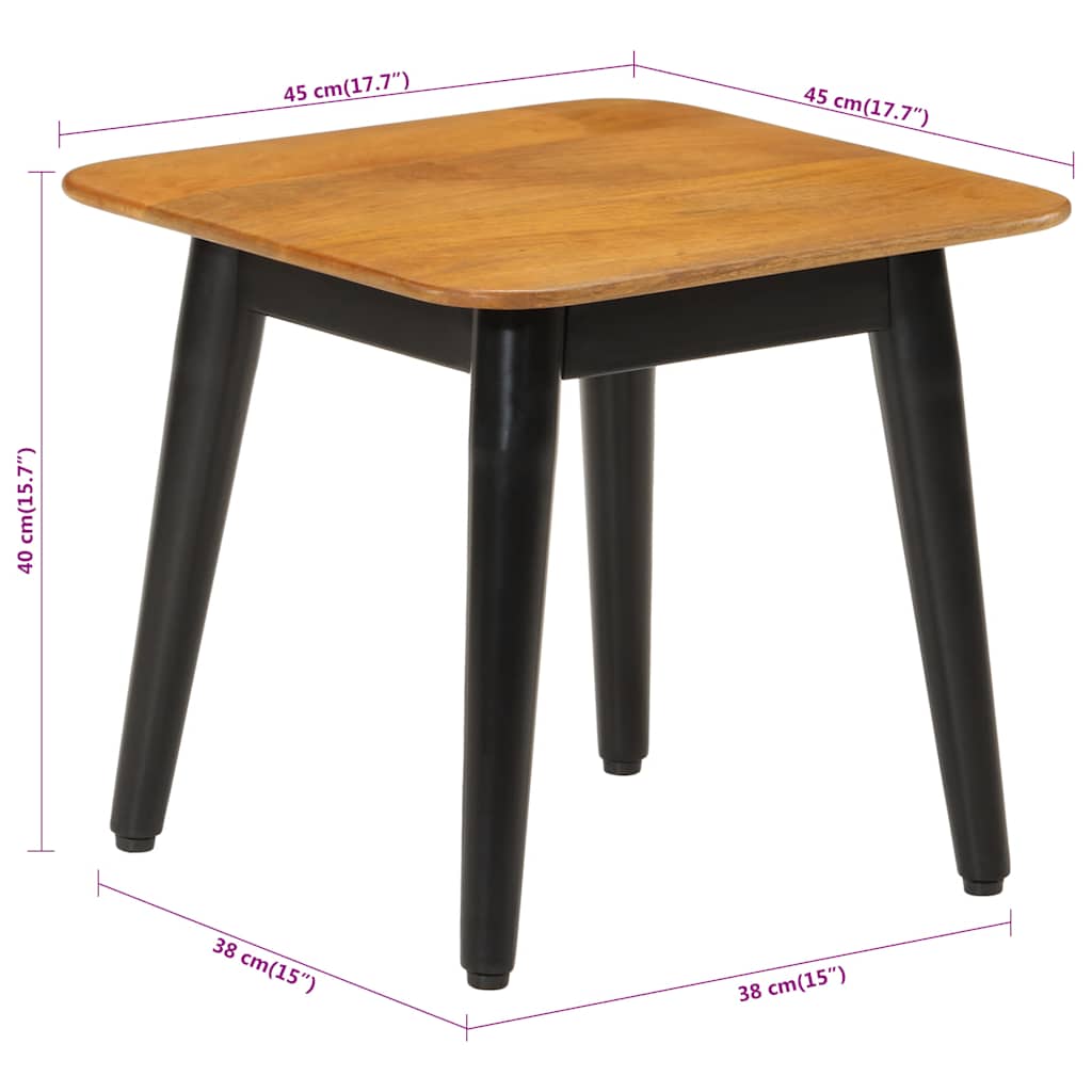 vidaXL Couchtisch 45x45x40 cm Massivholz Mango und Eisen