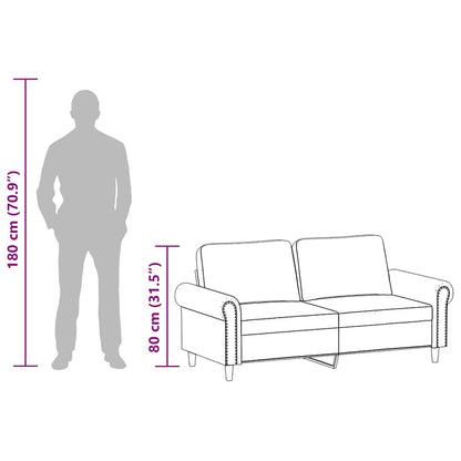 2-Sitzer-Sofa Schwarz 140 cm Kunstleder