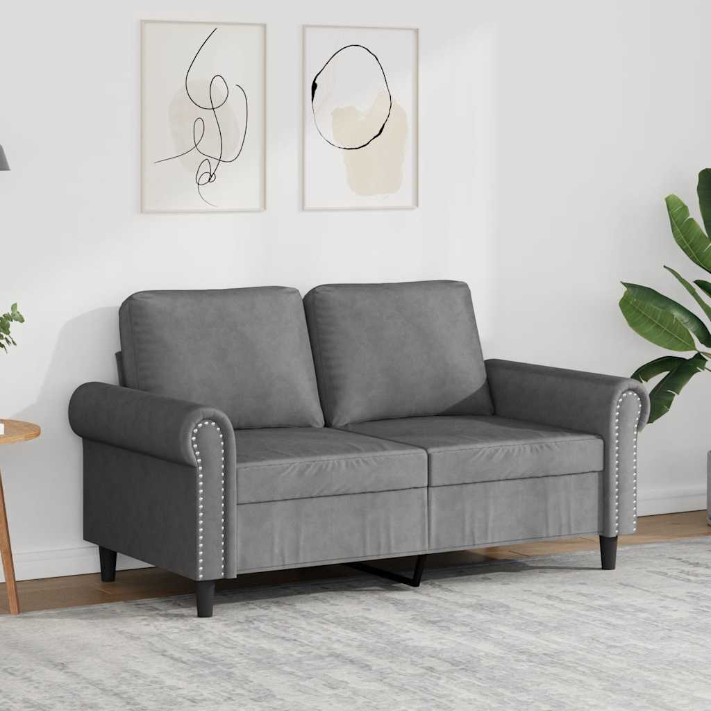 2-Sitzer-Sofa Dunkelgrau 120 cm Samt