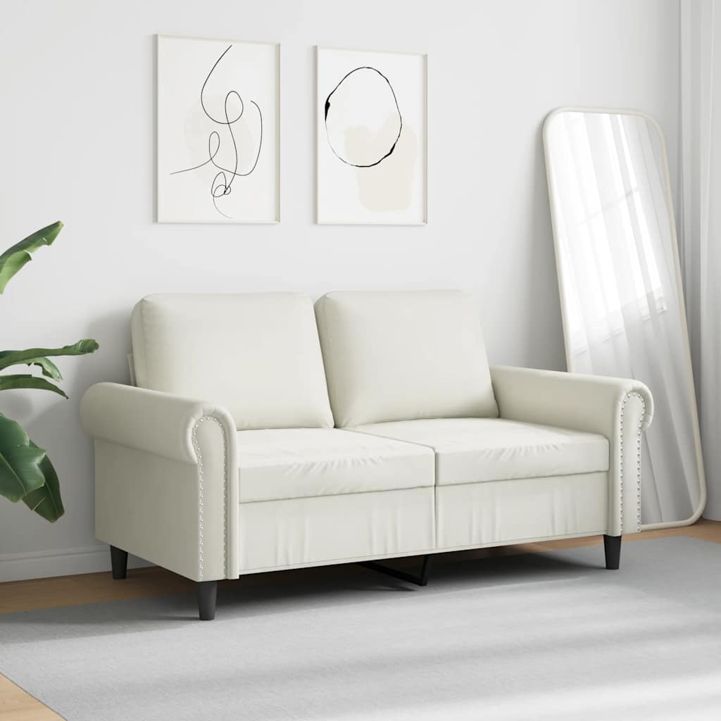 2-Sitzer-Sofa Creme 120 cm Samt