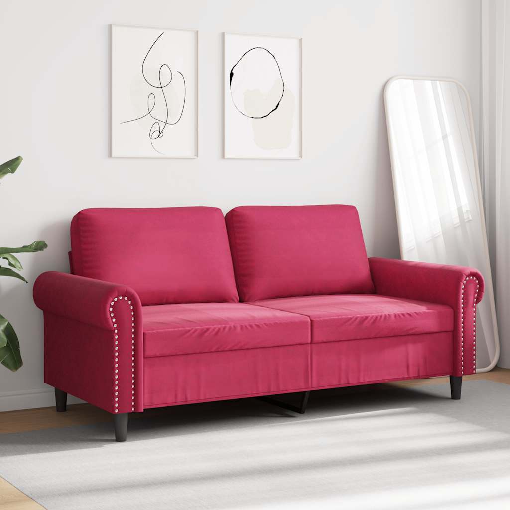 2-Sitzer-Sofa Weinrot 140 cm Samt