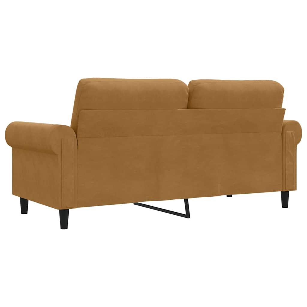 2-Sitzer-Sofa Braun 140 cm Samt