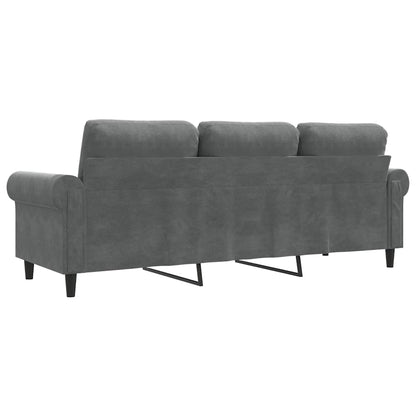 3-Sitzer-Sofa Dunkelgrau 180 cm Samt