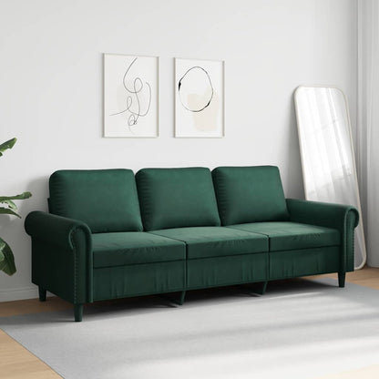 3-Sitzer-Sofa Dunkelgrün 180 cm Samt