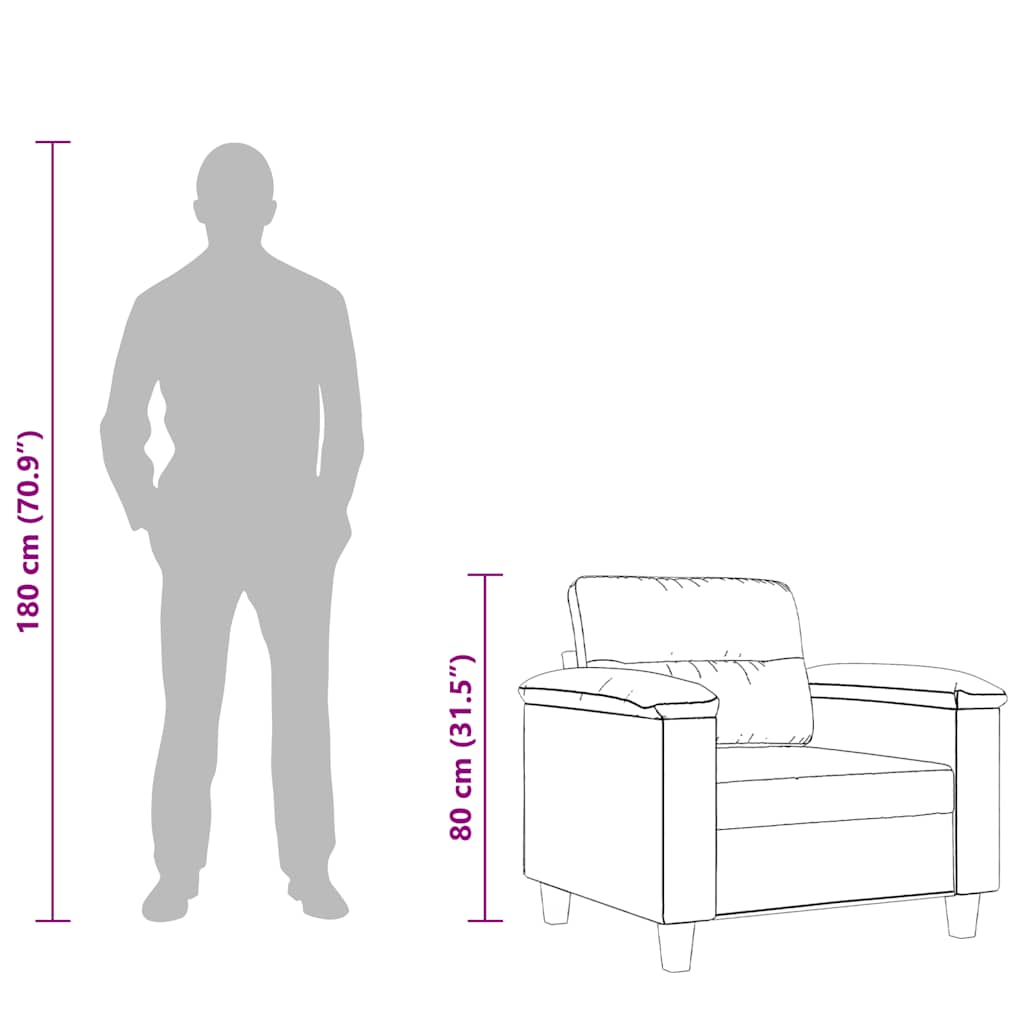 Sessel Hellgrau 60 cm Mikrofasergewebe