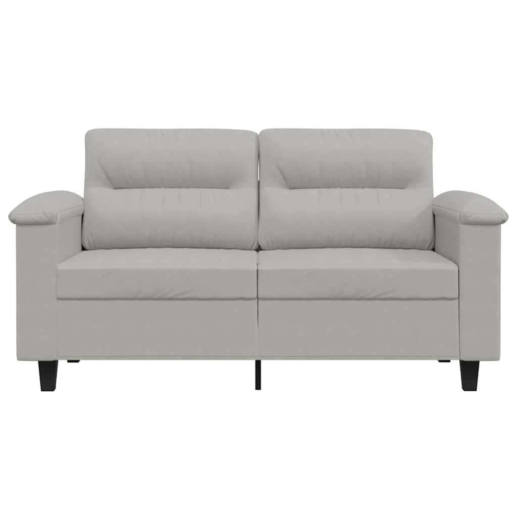 vidaXL 2-Sitzer-Sofa Hellgrau 120 cm Mikrofasergewebe
