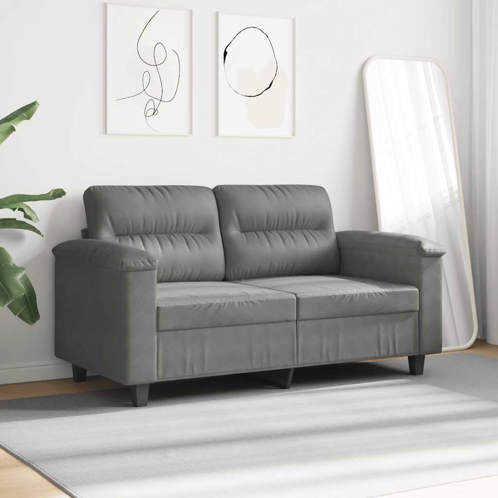 2-Sitzer-Sofa Dunkelgrau 120 cm Mikrofasergewebe