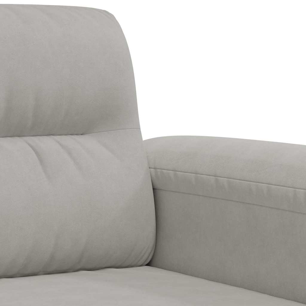 vidaXL 3-Sitzer-Sofa Hellgrau 180 cm Mikrofasergewebe