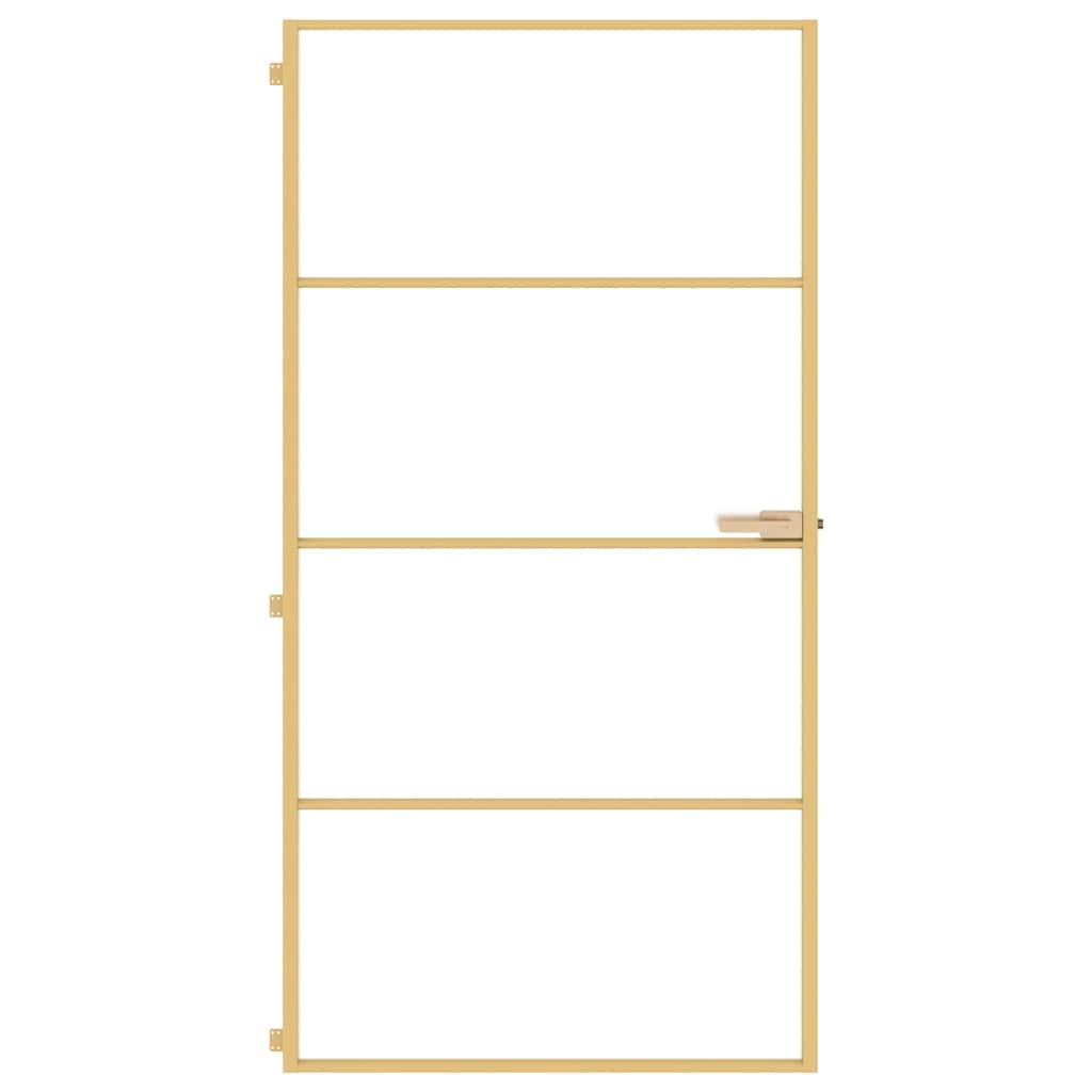 Innentür Schlank Golden 102,5x201,5 cm Hartglas und Aluminium
