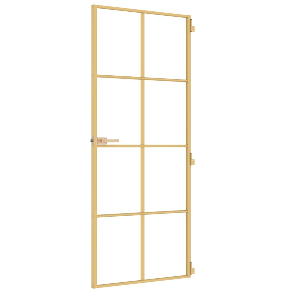 Innentür Schlank Golden 83x201,5 cm Hartglas und Aluminium