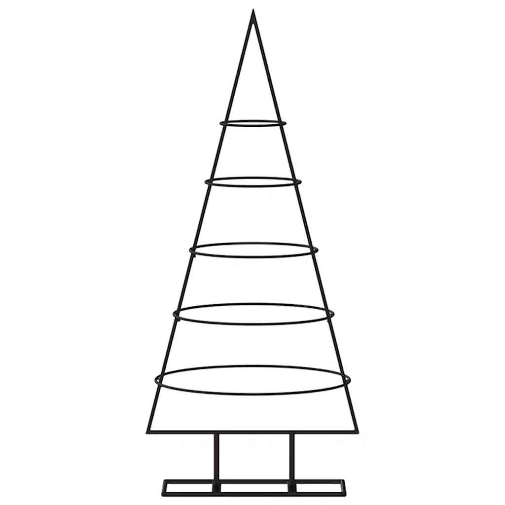 vidaXL Sapin de Noël métallique pour décorations Noir 90 cm