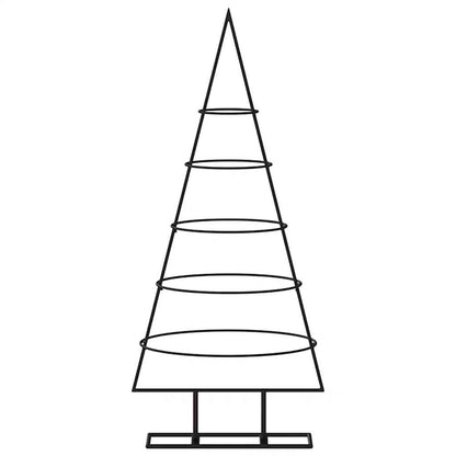 vidaXL Sapin de Noël métallique pour décorations Noir 90 cm