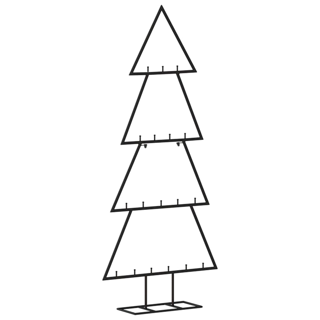 vidaXL Sapin de Noël métallique pour décorations Noir 90 cm