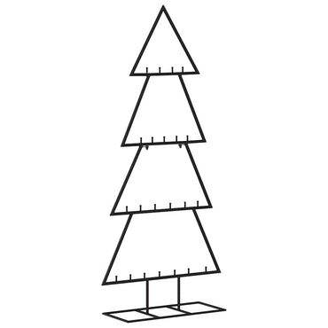 vidaXL Sapin de Noël métallique pour décorations Noir 125 cm