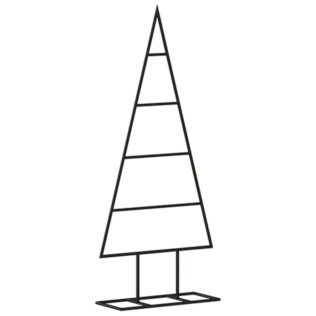vidaXL Décoration sapin de Noël en métal noir 60 cm
