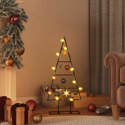 vidaXL Décoration sapin de Noël en métal noir 60 cm