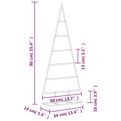 vidaXL Sapin de Noël métallique pour décorations Noir 90 cm
