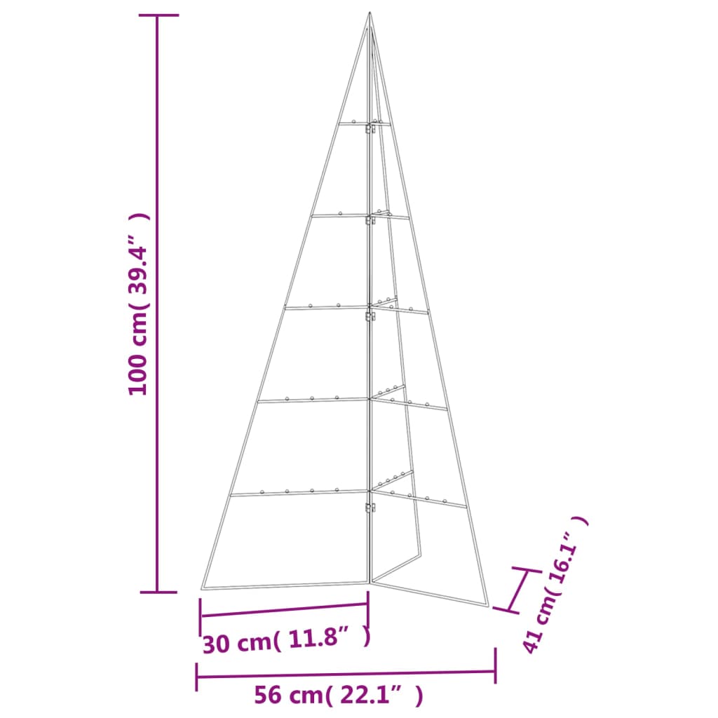 vidaXL Metall-Weihnachtsbaum für Dekorationen Schwarz 100 cm