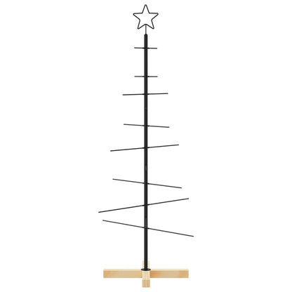 vidaXL Weihnachtsbaum Metall mit Holzständer Schwarz 120 cm